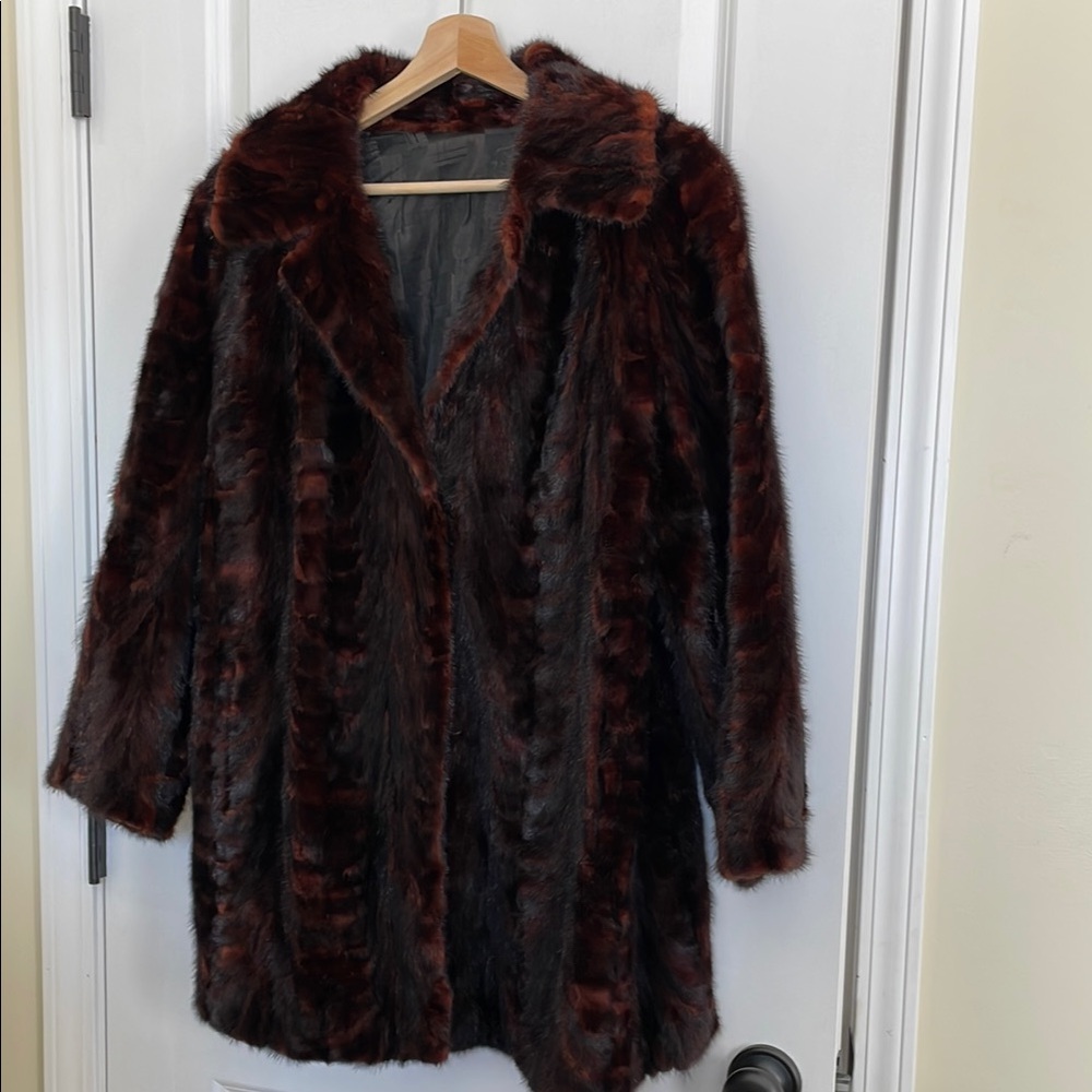 Luxurious Faux Fur Coat in Rich Brown